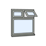 W16 Flush Window – Kömmerling 70 Profile – 1200x1200mm – Agate Grey