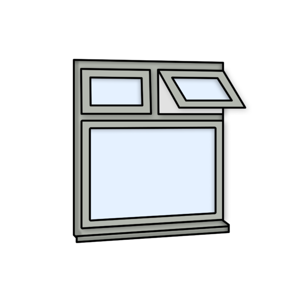 W16 Flush Window – Kömmerling 70 Profile – 1200x1200mm – Agate Grey