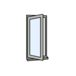 W2 Side-Hung Flush Window – Kömmerling 70 Profile – 600x1200mm – Agate Grey