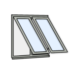 W22 Two-Section Flush Window with Push-Out Sashes – Kömmerling 70 Profile – 1200x1200mm – Agate Grey
