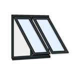 Aluminium Double-Sash Window - Cortizo Casement 1200x1200 mm (Both Sides Top-Hung) W22