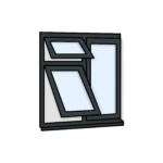 Aluminium Triple-Sash Window - Cortizo Casement 1200x1200 mm (Top-Hung, Top-Hung, and Fixed Pane) W25