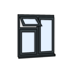 Aluminium Triple-Sash Window - Cortizo Casement 1200x1200 mm (Fixed Pane, Top Hug, and Fixed Pane) W31