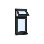 W4 Flush Window with Top Light – Kömmerling 70 Profile – 600x1200mm – Anthracite Grey