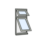 W5 Push-Out Flush Window – Kömmerling 70 Profile – 600x1200mm – Agate Grey