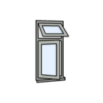 W9 Flush Window – Top-Hung and Side-Opening Design – Kömmerling 70 Profile – 600x1200mm – Agate Grey