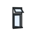 W9 Flush Window – Top-Hung and Side-Opening Design – Kömmerling 70 Profile – 600x1200mm – Anthracite Grey