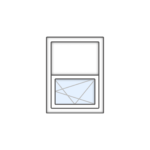 UPVC - Two Sash Window with Tilt-and-Turn Lower Pane and Fixed Upper Pane 1000x1500mm W004