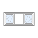 UPVC - Three Sash Window with Tilt-and-Turn, Fixed Pane, and Tilt-and-Turn 2000x1200mm W006