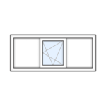 UPVC - Three Sash Window with Fixed Pane, Tilt-and-Turn, and Fixed Pane 2000x1200mm W007