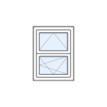 UPVC - Two Sash Window with Tilt-and-Turn Lower Pane and Tilt-Only Upper Pane 1000x1500mm W008