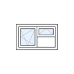 UPVC - Three Sash Window with Tilt-and-Turn, Fixed Pane, and Tilt-Only Upper Pane 1500x1200mm W009