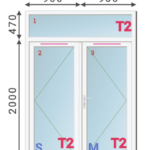 uPVC French Doors with Top Light 1800x2100