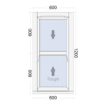 uPVC Vertical Sliding Sash Window 1200x1800mm