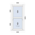 uPVC Vertical Sliding Sash Window 600x1200mm