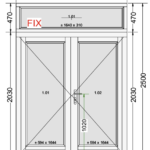 French Hardwood Doors with Top Light in Meranti