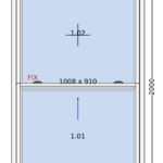 Aluminium Vertical Sliding Window with Operable Bottom Sash