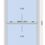Aluminium Vertical Sliding Window with Dual Operable Sashes 1200x2000