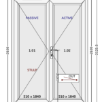 Aluminium French Doors 1500x2100