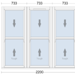 uPVC Vertical Sliding Sash Window 2200x1800mm