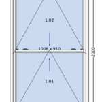 Aluminium Vertical Sliding Window with Dual Operable and Tilt-In Sashes 1200x2000