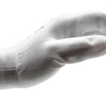 Protective glove PU white - PROTGLOV-KNIT-WHITE-PUR-SZ9