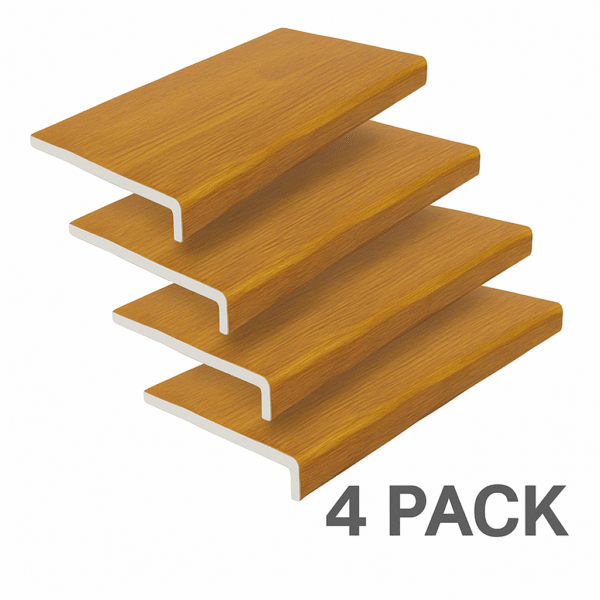 Golden Oak UPVC 1.50m x 9mm(4 Pack)Capping Board –Depth Options: 150mm to 300mm